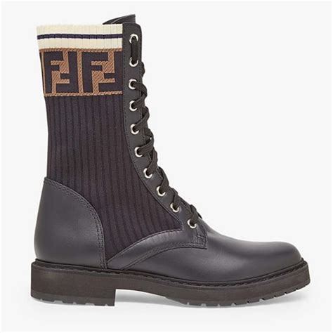 fendi ankle boots black leather biker boots|Fendi cowboy boots sale.